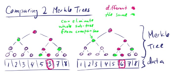 Comparing 2 merkle trees